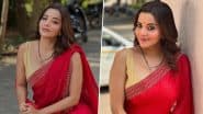 Monalisa Traditional Look: लाल साड़ी में मोनालिसा ने ढाया कहर, 'जुड़वां जाल' के सेट से शेयर की दिलकश तस्वीरें (View Pics)